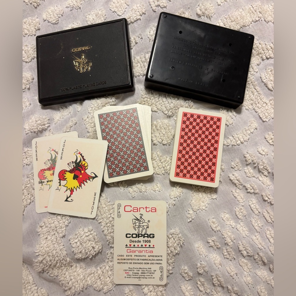 Copag Playing Cards Made in Brazil 2 Deck Poker  Card Set with Hard Cover Case